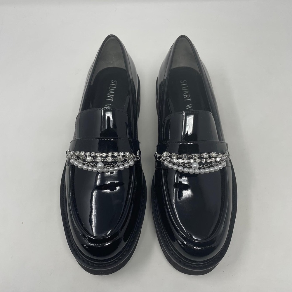 Stuart Weitzman Pearldrop Slip On Platform Loafer Flats - NWT - Picture 7 of 15